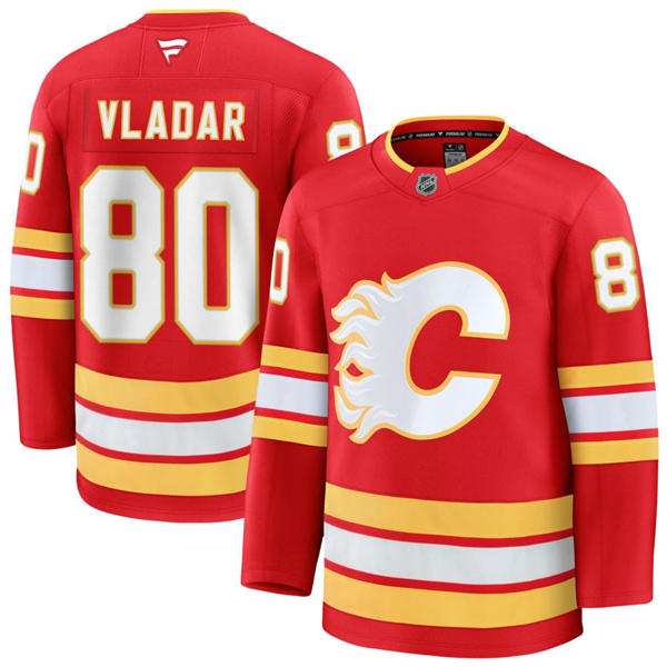 Men's Calgary Flames #80 Daniel Vladar Fanatics Red Home Player Jersey